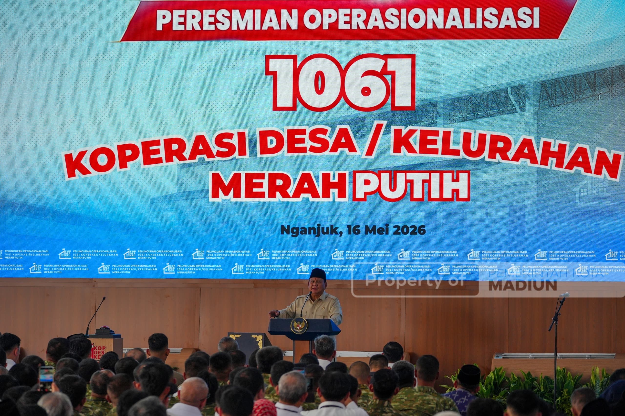 Plt Wali Kota Madiun Hadiri Peresmian 1.061 KDKMP Nasional di Nganjuk