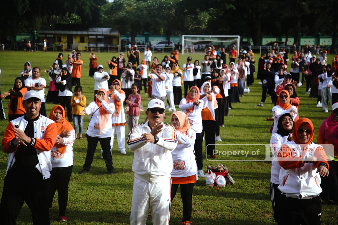Lewat Senam Ceria, Wali Kota Madiun Tekankan Kesadaran Hidup Sehat Melalui Olahraga